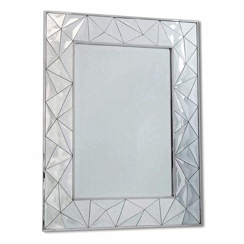 Mirror Glass Wall Mirror With Stainless Steel Rim - Click Image to Close